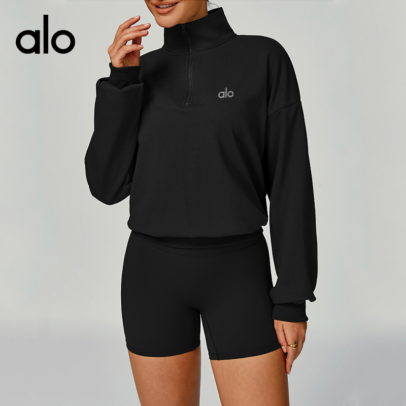 ALO YOGA💰103💎支持一件代发
aloyoga 秋冬拉链卫衣休闲宽松防风保暖百搭卫衣
【品牌】ALO 
【款号】EWY2040
【面料】涤纶/棉
【颜色】高级黑，藏蓝色，浅花灰，巧克力色
【尺码】S，M，L，XL
 专柜同款品质，厂家直销，货源充足，售后保障
