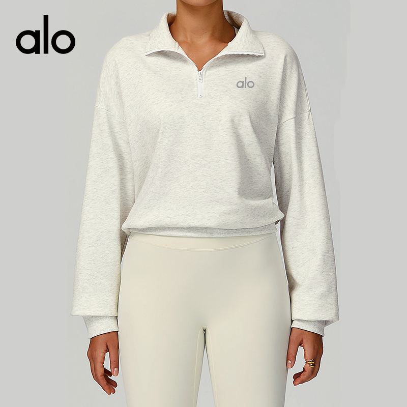 ALO YOGA💰103💎支持一件代发
aloyoga 秋冬拉链卫衣休闲宽松防风保暖百搭卫衣
【品牌】ALO 
【款号】EWY2040
【面料】涤纶/棉
【颜色】高级黑，藏蓝色，浅花灰，巧克力色
【尺码】S，M，L，XL
 专柜同款品质，厂家直销，货源充足，售后保障