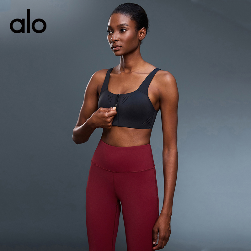 ALO YOGA💰98💎支持一件代发
aloyoga 前拉链高强度跑步防震一体杯瑜伽运动文胸
【品牌】ALO 
【款号】D25116
【面料】锦纶/氨纶
【颜色】梨花白，黑色
【尺码】S，M，L，XL
 专柜同款品质，厂家直销，货源充足，售后保障