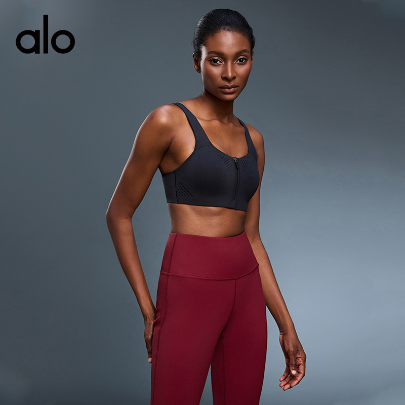 ALO YOGA💰98💎支持一件代发
aloyoga 前拉链高强度跑步防震一体杯瑜伽运动文胸
【品牌】ALO 
【款号】D25116
【面料】锦纶/氨纶
【颜色】梨花白，黑色
【尺码】S，M，L，XL
 专柜同款品质，厂家直销，货源充足，售后保障