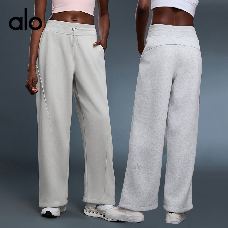 ALO YOGA💰103💎支持一件代发
aloyoga 垂感直筒裤女秋冬加绒保暖运动休闲百搭卫裤
【品牌】ALO 
【款号】D25158
【面料】棉/涤纶
【颜色】骨白色，黑色，冷灰色
【尺码】4，6，8，10，12
 专柜同款品质，厂家直销，货源充足，售后保障