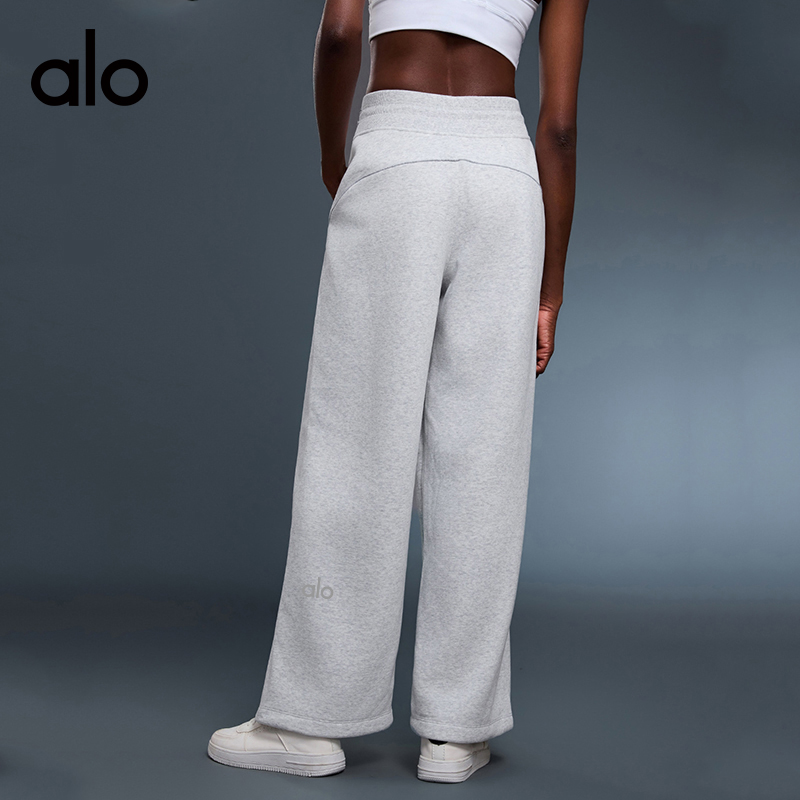 ALO YOGA💰103💎支持一件代发
aloyoga 垂感直筒裤女秋冬加绒保暖运动休闲百搭卫裤
【品牌】ALO 
【款号】D25158
【面料】棉/涤纶
【颜色】骨白色，黑色，冷灰色
【尺码】4，6，8，10，12
 专柜同款品质，厂家直销，货源充足，售后保障
