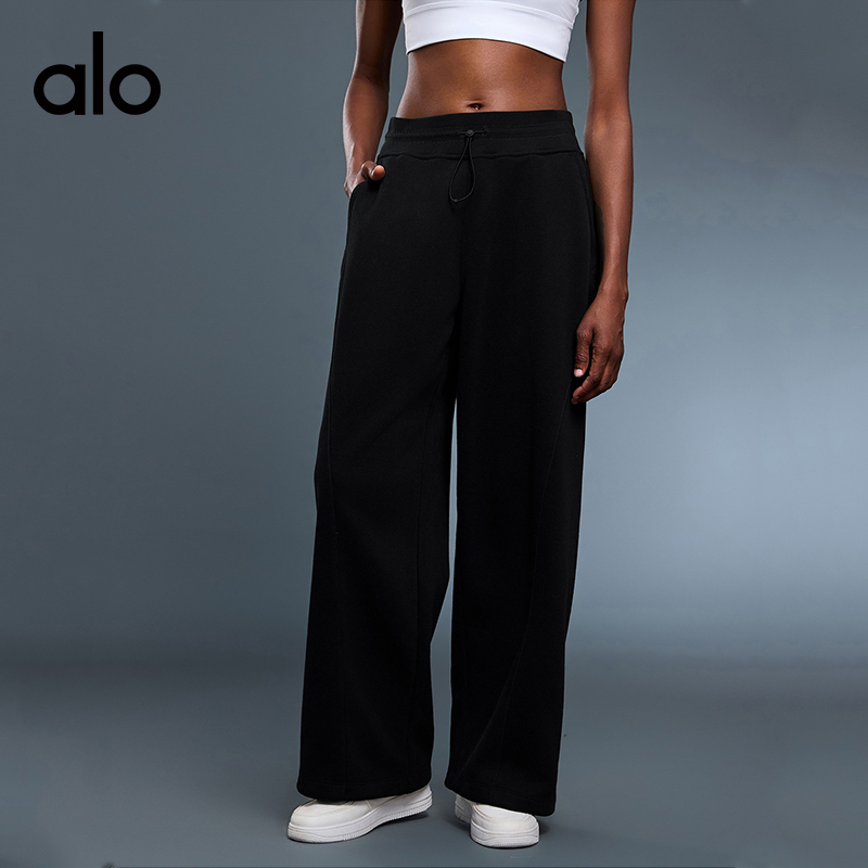 ALO YOGA💰103💎支持一件代发
aloyoga 垂感直筒裤女秋冬加绒保暖运动休闲百搭卫裤
【品牌】ALO 
【款号】D25158
【面料】棉/涤纶
【颜色】骨白色，黑色，冷灰色
【尺码】4，6，8，10，12
 专柜同款品质，厂家直销，货源充足，售后保障