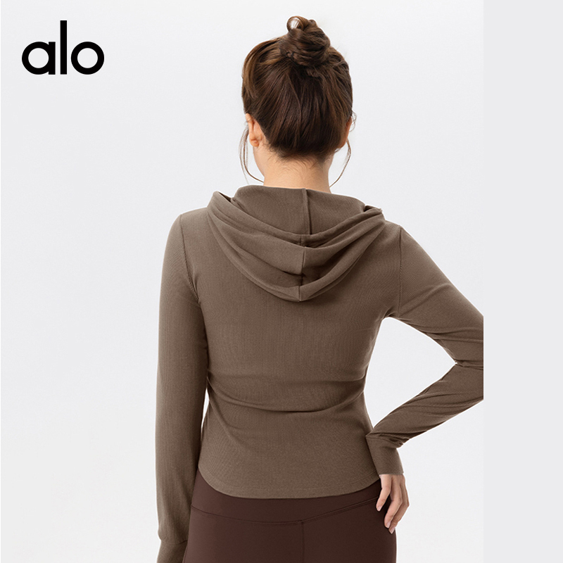 ALO YOGA💰98💎支持一件代发
aloyoga 秋冬抽绳瑜伽长袖大码宽松收腰显瘦健身外套
【品牌】ALO 
【款号】DWZ225659
【面料】棉/粘纤/氨纶
【颜色】山核桃色，咖色，淡云灰，黑色
【尺码】L，XL，2XL，3XL
 专柜同款品质，厂家直销，货源充足，售后保障
