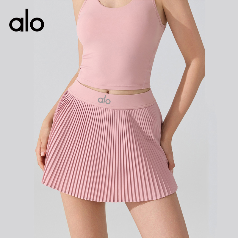 ALO YOGA 💰78💎支持一件代发
aloyoga 裸感高腰速干运动百褶健身跑步羽毛球网球
【品牌】ALO 
【款号】YQ407
【面料】涤纶/氨纶
【颜色】白色，风车蓝，黑色，奶油杏，粘土粉
【尺码】S，M，L，XL
 专柜同款品质，厂家直销，货源充足，售后保障