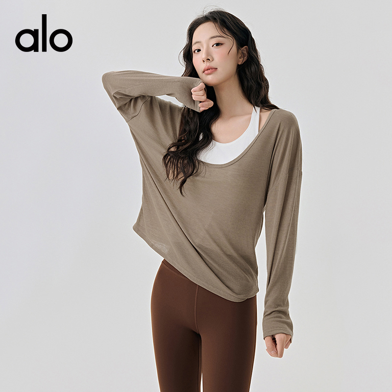 ALOYOGA 💰78💎支持一件代发
aloyoga 高级感透气长袖普拉提瑜伽服运动衫罩上衣
【品牌】AlO
【款号】DWI125620
【面料】聚酯纤维/粘纤
【颜色】Baby蓝（单罩衫），黑色（单罩衫），亮白色（单罩衫），陶灰褐色（单罩衫），雾霾粉（单罩衫），香芋紫（单罩衫）
【尺码】S，M，L，XL
 专柜同款品质，厂家直销，货源充足，售后保障