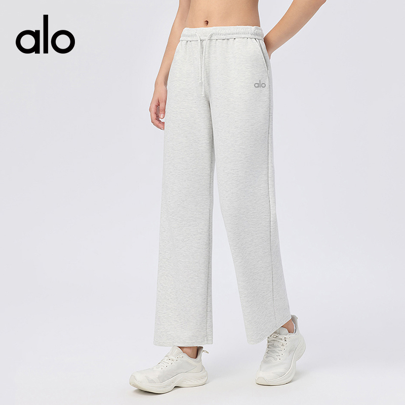 ALO YOGA💰93💎支持一件代发
aloyoga 宽松跑步时尚阔腿瑜伽高腰休闲健身运动卫裤
【品牌】ALO 
【款号】CK2162
【面料】人棉/涤纶/氨纶
【颜色】茶咖色，鹅黄色，白花灰，黑色
【尺码】S，M，L，XL
 专柜同款品质，厂家直销，货源充足，售后保障