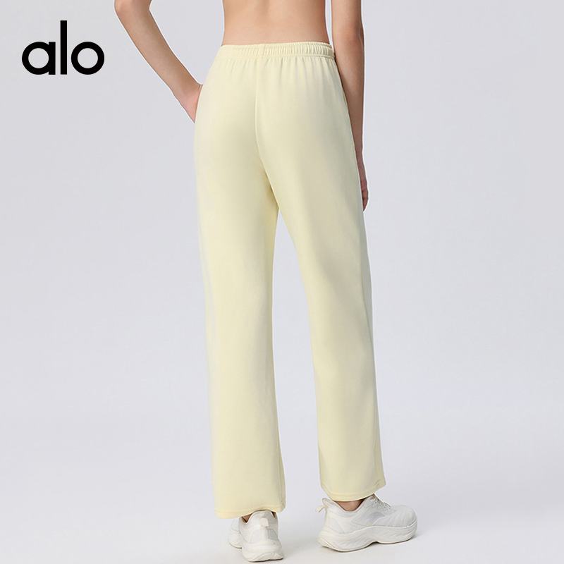 ALO YOGA💰93💎支持一件代发
aloyoga 宽松跑步时尚阔腿瑜伽高腰休闲健身运动卫裤
【品牌】ALO 
【款号】CK2162
【面料】人棉/涤纶/氨纶
【颜色】茶咖色，鹅黄色，白花灰，黑色
【尺码】S，M，L，XL
 专柜同款品质，厂家直销，货源充足，售后保障