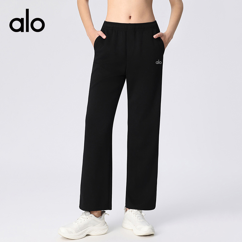ALO YOGA💰93💎支持一件代发
aloyoga 宽松跑步时尚阔腿瑜伽高腰休闲健身运动卫裤
【品牌】ALO 
【款号】CK2162
【面料】人棉/涤纶/氨纶
【颜色】茶咖色，鹅黄色，白花灰，黑色
【尺码】S，M，L，XL
 专柜同款品质，厂家直销，货源充足，售后保障