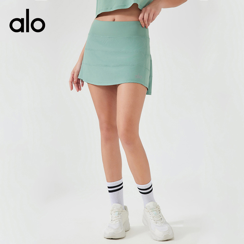 ALO YOGA💰83💎支持一件代发
aloyoga 夏季冰感速干透气假两件防走光瑜伽网球短裙
【品牌】ALO 
【款号】D25014
【面料】涤纶/氨纶
【颜色】白色，草莓奶昔粉，黑色，浅草绿，深海蓝，西纳特拉蓝，夜澜紫
【尺码】4，6，8，10，12
 专柜同款品质，厂家直销，货源充足，售后保障