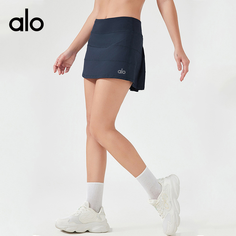ALO YOGA💰83💎支持一件代发
aloyoga 夏季冰感速干透气假两件防走光瑜伽网球短裙
【品牌】ALO 
【款号】D25014
【面料】涤纶/氨纶
【颜色】白色，草莓奶昔粉，黑色，浅草绿，深海蓝，西纳特拉蓝，夜澜紫
【尺码】4，6，8，10，12
 专柜同款品质，厂家直销，货源充足，售后保障
