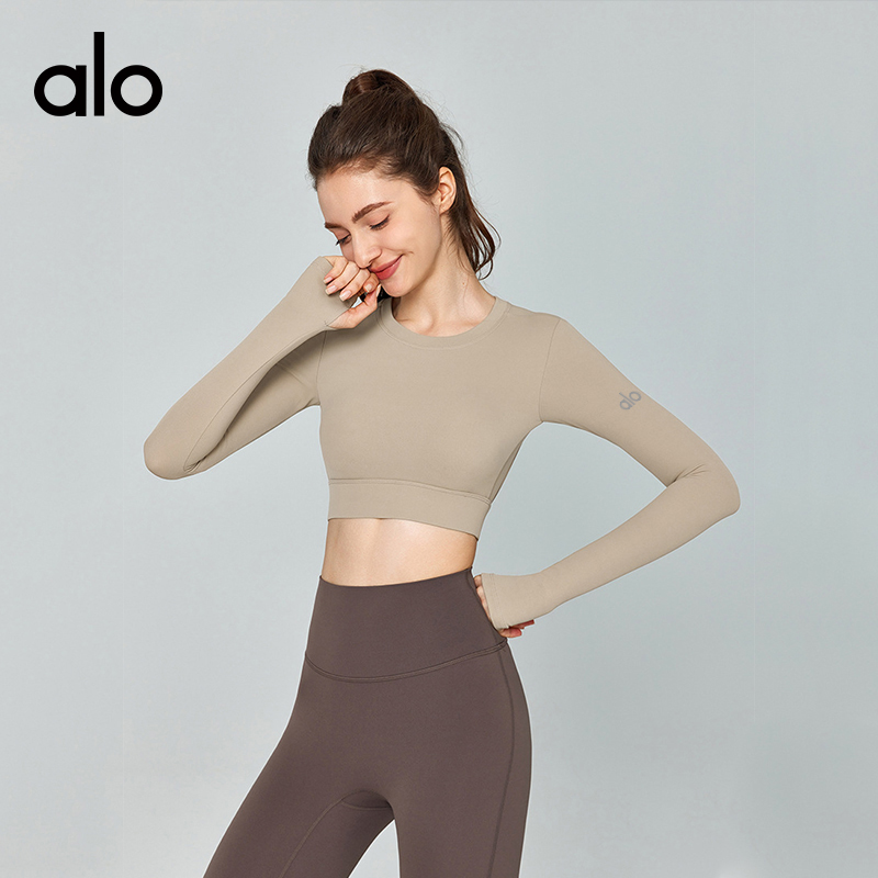ALO YOGA💰88💎支持一件代发
aloyoga 秋冬长袖瑜伽服水滴半固定杯跑步健身运动上衣
【品牌】ALO 
【款号】DWTS124115
【面料】锦纶/氨纶
【颜色】卡其色，莓果红，安可拉红，橄榄绿，黑色
【尺码】S，M，L，XL
 专柜同款品质，厂家直销，货源充足，售后保障