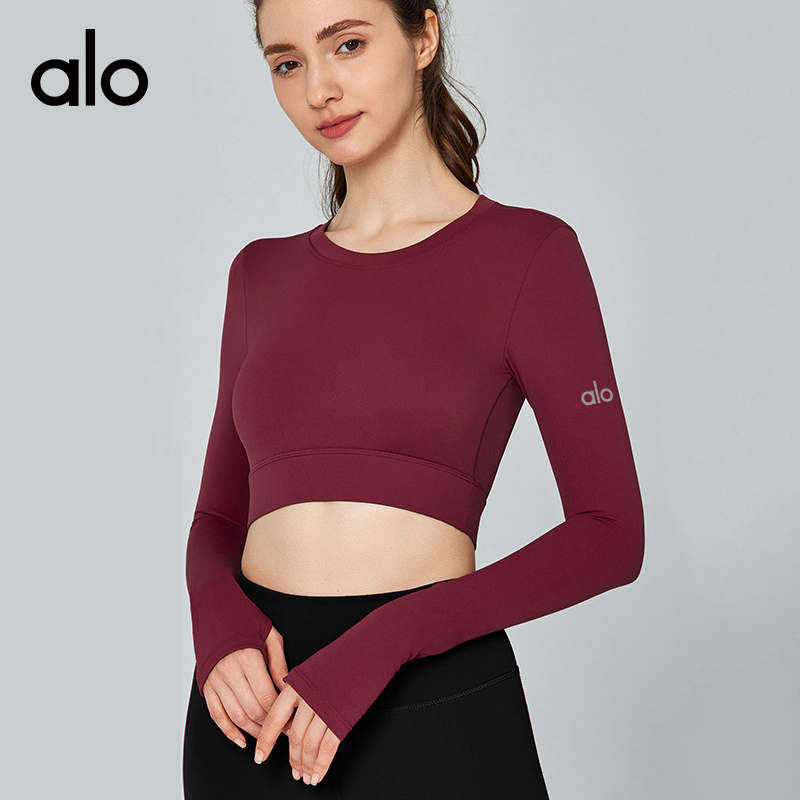 ALO YOGA💰88💎支持一件代发
aloyoga 秋冬长袖瑜伽服水滴半固定杯跑步健身运动上衣
【品牌】ALO 
【款号】DWTS124115
【面料】锦纶/氨纶
【颜色】卡其色，莓果红，安可拉红，橄榄绿，黑色
【尺码】S，M，L，XL
 专柜同款品质，厂家直销，货源充足，售后保障