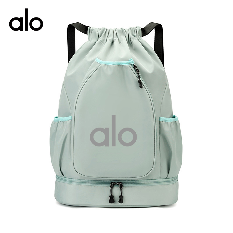 ALO YOGA💰78💎支持一件代发
aloyoga 羽毛球包大容量运动抽绳包户外训练网球双肩包
【品牌】ALO 
【款号】STB379
【面料】牛津布
【颜色】白色，薄荷绿，藏蓝色，粉色，黑色，灰色，紫色，棕色
【尺码】均码
 专柜同款品质，厂家直销，货源充足，售后保障