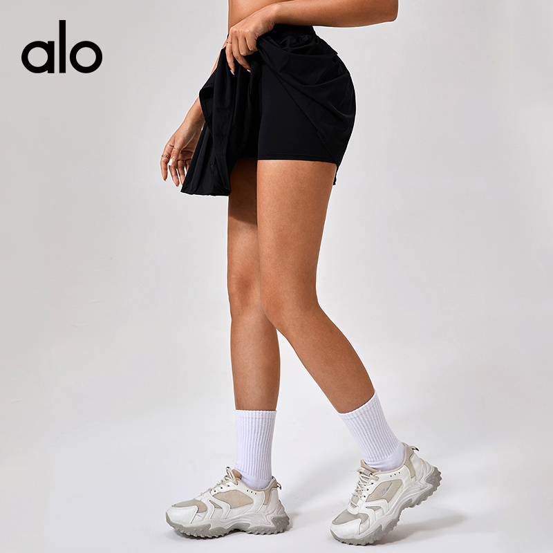 ALO YOGA💰83💎支持一件代发
aloyoga 夏季裸感运动裤裙修身弹力速干透气瑜伽裙
【品牌】ALO 
【款号】KW309
【面料】锦纶/氨纶
【颜色】黑色，白色，粉红色，灰色
【尺码】S/4，M/6，L/8，XL/10
 专柜同款品质，厂家直销，货源充足，售后保障