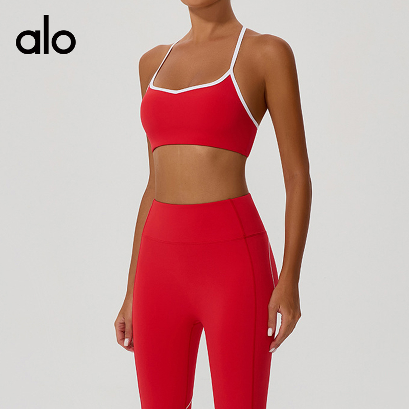 ALO YOGA 💰78💎支持一件代发
aloyoga 交叉调节肩带瑜伽文胸含胸垫健身运动内衣
【品牌】AlO
【款号】YW556
【面料】锦纶/氨纶
【颜色】大红色，紫色，黑色，粉色
【尺码】S/4，M/6，L/8，XL/10
 专柜同款品质，厂家直销，货源充足，售后保障