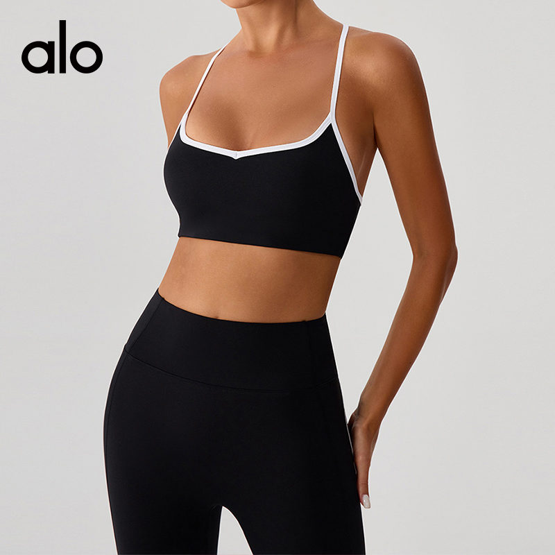 ALO YOGA 💰78💎支持一件代发
aloyoga 交叉调节肩带瑜伽文胸含胸垫健身运动内衣
【品牌】AlO
【款号】YW556
【面料】锦纶/氨纶
【颜色】大红色，紫色，黑色，粉色
【尺码】S/4，M/6，L/8，XL/10
 专柜同款品质，厂家直销，货源充足，售后保障