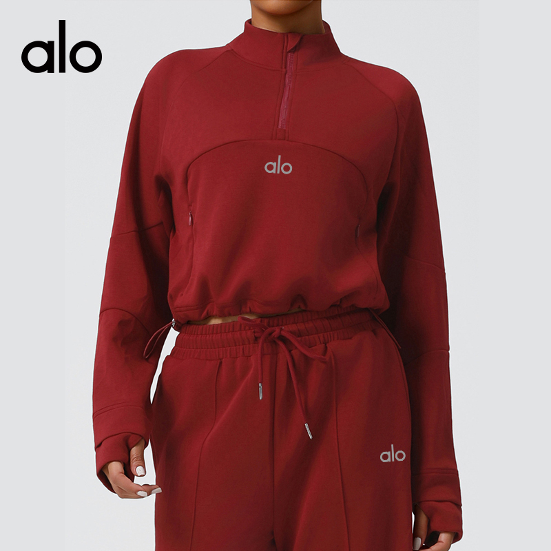 ALO YOGA 💰113💎支持一件代发
aloyoga 秋冬加厚卫衣运动休闲瑜伽服长袖半拉链外套
【品牌】AlO
【款号】WT2549
【面料】人棉/涤纶/氨纶
【颜色】黄色，花灰色，橄榄绿，深红色
【尺码】S，M，L，XL
 专柜同款品质，厂家直销，货源充足，售后保障