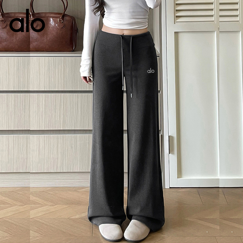 ALO YOGA💰78💎支持一件代发
aloyoga 裸感高腰阔腿垂感显瘦秋季直简窄版休闲卫裤
【品牌】ALO 
【款号】CK5801
【面料】棉/氨纶
【颜色】浅灰色，黑色，藏青色，深灰色
【尺码】S，M，L，XL
 专柜同款品质，厂家直销，货源充足，售后保障