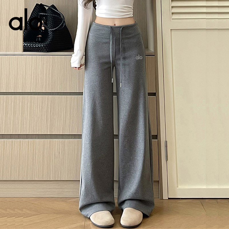 ALO YOGA💰78💎支持一件代发
aloyoga 裸感高腰阔腿垂感显瘦秋季直简窄版休闲卫裤
【品牌】ALO 
【款号】CK5801
【面料】棉/氨纶
【颜色】浅灰色，黑色，藏青色，深灰色
【尺码】S，M，L，XL
 专柜同款品质，厂家直销，货源充足，售后保障