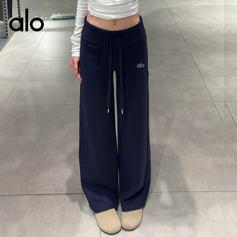 ALO YOGA💰78💎支持一件代发
aloyoga 裸感高腰阔腿垂感显瘦秋季直简窄版休闲卫裤
【品牌】ALO 
【款号】CK5801
【面料】棉/氨纶
【颜色】浅灰色，黑色，藏青色，深灰色
【尺码】S，M，L，XL
 专柜同款品质，厂家直销，货源充足，售后保障