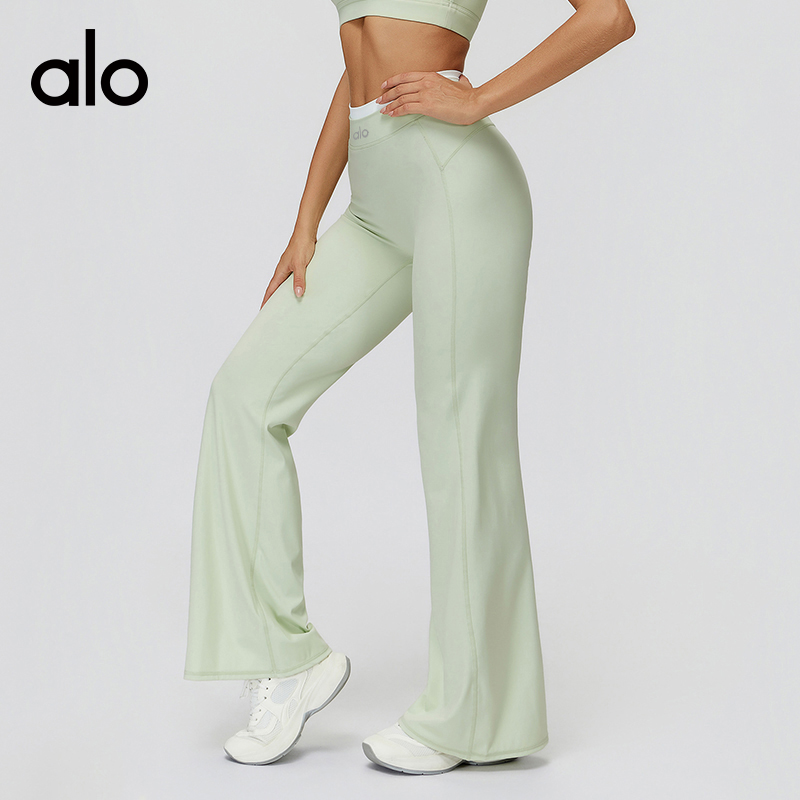 ALO YOGA💰93💎支持一件代发
aloyoga 撞色裸感宽松阔腿裤高腰休闲微喇运动健身长裤
【品牌】ALO 
【款号】ECK3129-2
【面料】锦纶/氨纶
【颜色】高级黑，徽章蓝，陶灰色，水雾蓝，罗兰紫，浅果绿
【尺码】S，M，L，XL
 专柜同款品质，厂家直销，货源充足，售后保障