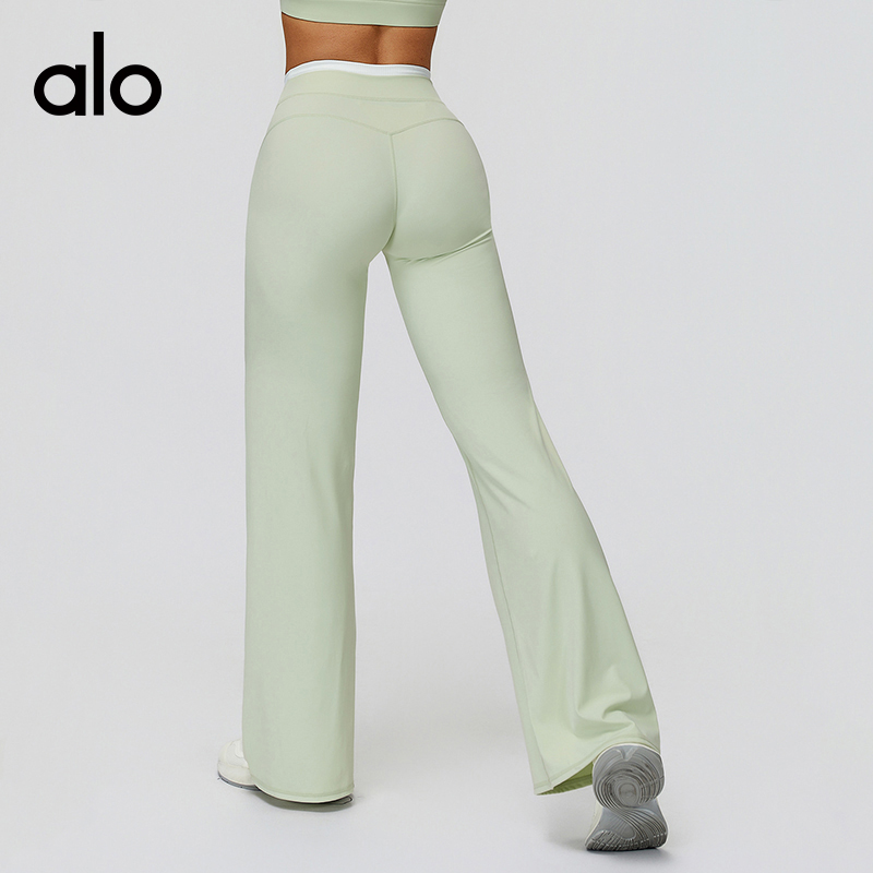 ALO YOGA💰93💎支持一件代发
aloyoga 撞色裸感宽松阔腿裤高腰休闲微喇运动健身长裤
【品牌】ALO 
【款号】ECK3129-2
【面料】锦纶/氨纶
【颜色】高级黑，徽章蓝，陶灰色，水雾蓝，罗兰紫，浅果绿
【尺码】S，M，L，XL
 专柜同款品质，厂家直销，货源充足，售后保障