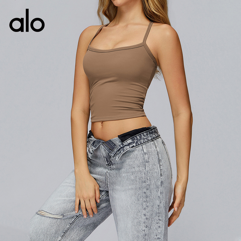 ALOYOGA 💰83💎支持一件代发
aloyoga 磨毛美背瑜伽上衣速干健身外穿跑步运动背心
【品牌】AlO
【款号】CBX8519
【面料】锦纶/氨纶
【颜色】鹅黄色，高级黑，徽章蓝，酱紫色，罗勒绿，骆驼棕，摩卡棕，巧克力棕，霜灰色，天空蓝，樱花粉，樱桃红，珍珠灰
【尺码】S，M，L，XL
 专柜同款品质，厂家直销，货源充足，售后保障