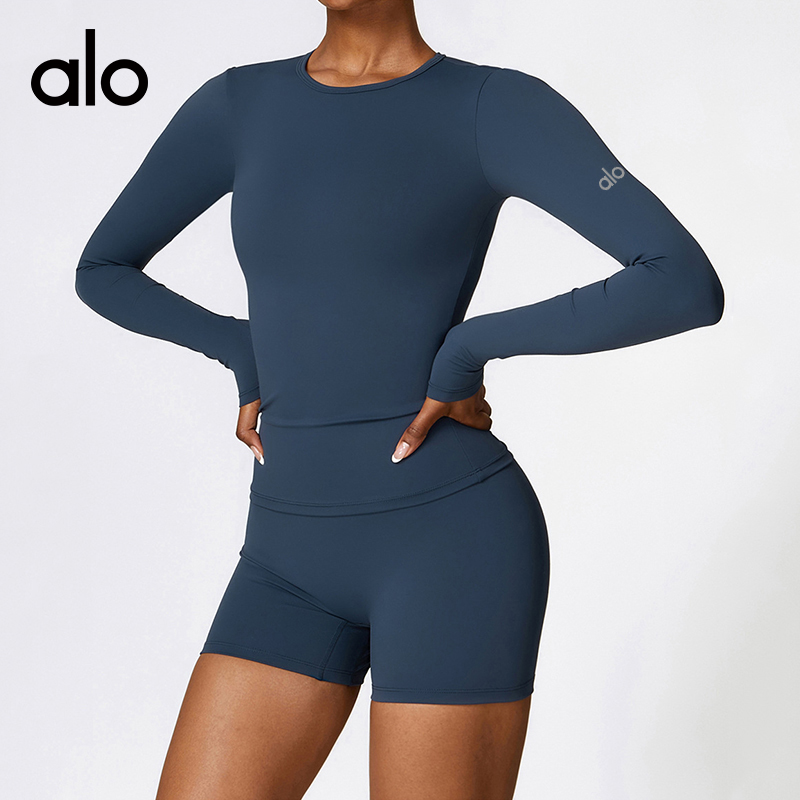 ALOYOGA 💰78💎支持一件代发
aloyoga 磨毛长袖瑜伽服高强度健身服普拉提运动上衣
【品牌】AlO
【款号】CCX8519
【面料】锦纶/氨纶
【颜色】鹅黄色，高级黑，徽章蓝，罗勒绿，摩卡棕，巧克力棕，霜灰色，天空蓝，樱桃红
【尺码】S，M，L，XL
 专柜同款品质，厂家直销，货源充足，售后保障