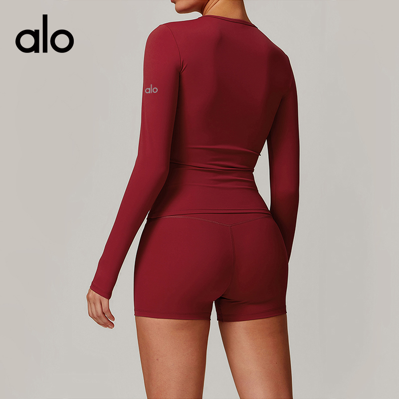 ALOYOGA 💰78💎支持一件代发
aloyoga 磨毛长袖瑜伽服高强度健身服普拉提运动上衣
【品牌】AlO
【款号】CCX8519
【面料】锦纶/氨纶
【颜色】鹅黄色，高级黑，徽章蓝，罗勒绿，摩卡棕，巧克力棕，霜灰色，天空蓝，樱桃红
【尺码】S，M，L，XL
 专柜同款品质，厂家直销，货源充足，售后保障