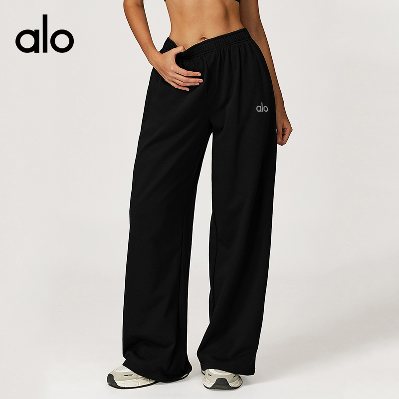 ALOYOGA 💰103💎支持一件代发
aloyoga 秋冬高腰长卫裤阔腿显瘦直简宽松运动休闲长裤
【品牌】AlO
【款号】EWK2044
【面料】棉/涤纶
【颜色】高级黑，樱桃红，燕麦杏，午夜蓝，咖啡色
【尺码】S，M，L，XL
 专柜同款品质，厂家直销，货源充足，售后保障
