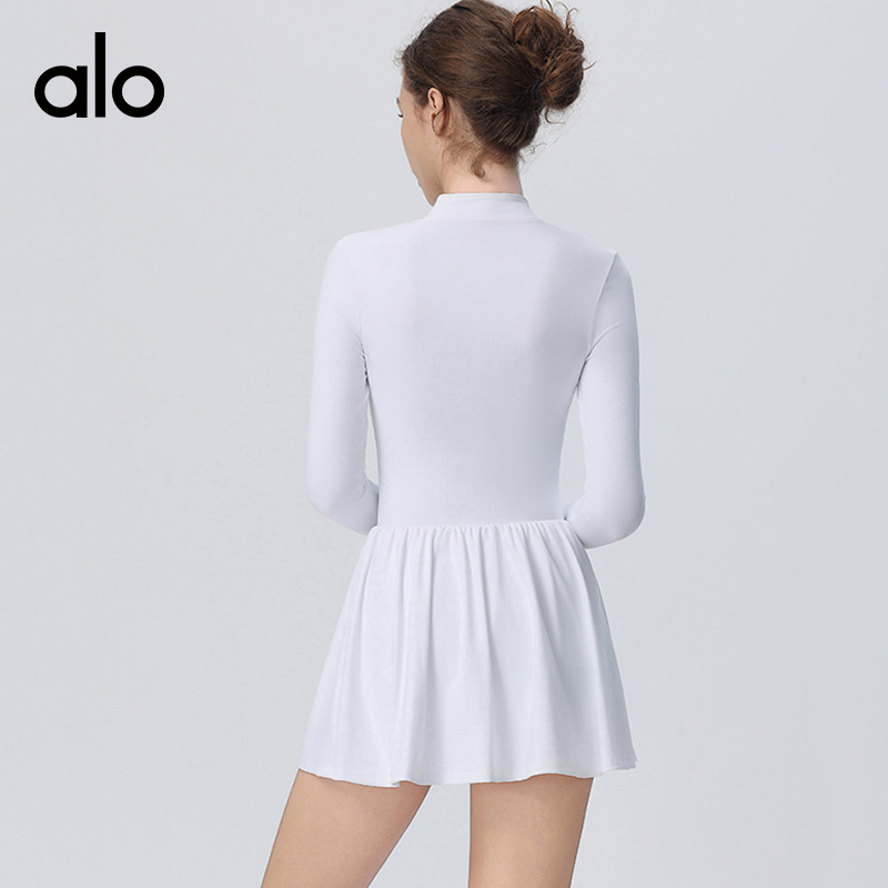 ALO YOGA💰108💎支持一件代发
aloyoga 云感立领长袖女户外跑步防走光网球连衣裙
【品牌】ALO 
【款号】LTY2159
【面料】锦纶/氨纶
【颜色】白色，火山灰，徽章蓝，黑色
【尺码】S，M，L，XL
 专柜同款品质，厂家直销，货源充足，售后保障