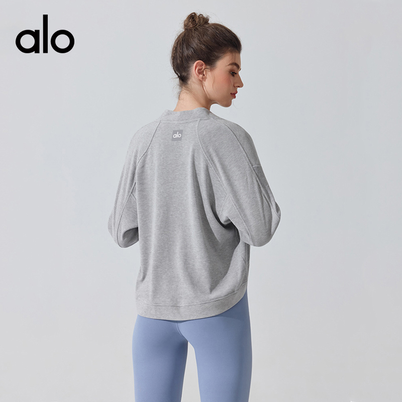 ALO YOGA💰88💎支持一件代发
aloyoga 雪花绒长袖罩衫宽松开衫外套健身慵懒休闲瑜伽服
【品牌】ALO 
【款号】YC429
【面料】聚酯纤维/氨纶/锦纶/纤维
【颜色】少女粉，天际灰，活力黄，黑色，卡其色，奶油杏
【尺码】S，M，L
 专柜同款品质，厂家直销，货源充足，售后保障
