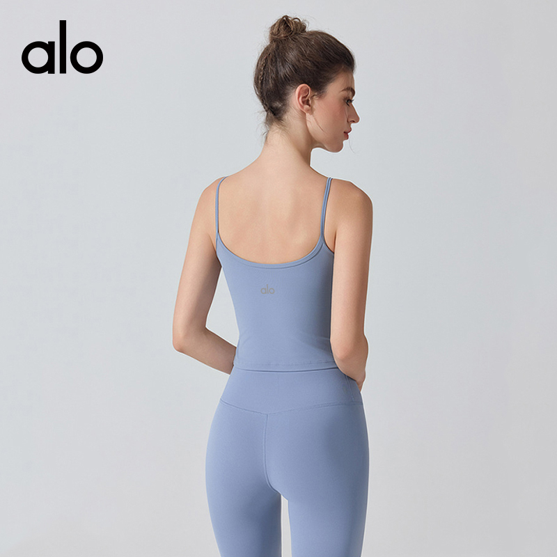 ALO YOGA💰78💎支持一件代发
aloyoga 裸感抗菌瑜伽背心吊带运动内衣防震健身美背文胸
【品牌】ALO 
【款号】YW437
【面料】锦纶/氨纶
【颜色】白色，板栗色，奶油杏，牛仔蓝，黑色
【尺码】S，M，L，XL
 专柜同款品质，厂家直销，货源充足，售后保障