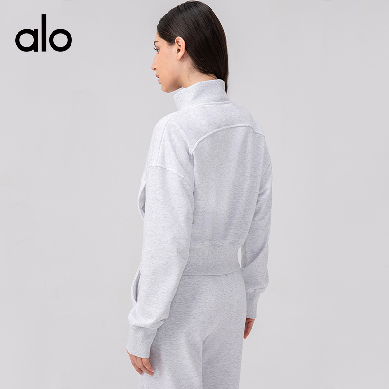 ALO YOGA💰118💎支持一件代发
aloyoga 立领运动外套休闲宽松瑜伽健身拉链开衫上衣
【品牌】ALO 
【款号】WT24321
【面料】棉/涤纶
【颜色】花灰色，黑色，灰蓝色
【尺码】S，M，L，XL，XXL
 专柜同款品质，厂家直销，货源充足，售后保障