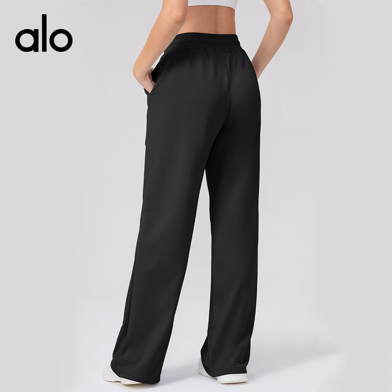 ALO YOGA💰108💎支持一件代发
aloyoga 高腰抽绳阔腿裤宽松休闲瑜伽健身运动长裤
【品牌】ALO 
【款号】CK24322
【面料】棉/涤纶
【颜色】花灰色，黑色，灰蓝色
【尺码】S，M，L，XL，XXL
 专柜同款品质，厂家直销，货源充足，售后保障
