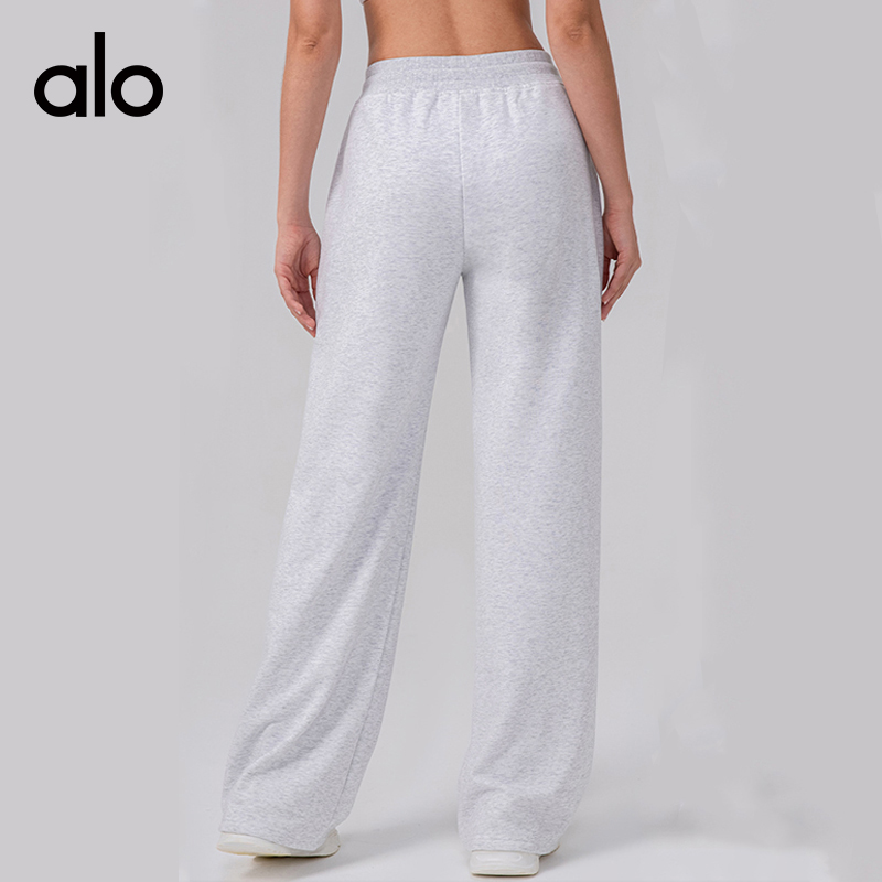 ALO YOGA💰108💎支持一件代发
aloyoga 高腰抽绳阔腿裤宽松休闲瑜伽健身运动长裤
【品牌】ALO 
【款号】CK24322
【面料】棉/涤纶
【颜色】花灰色，黑色，灰蓝色
【尺码】S，M，L，XL，XXL
 专柜同款品质，厂家直销，货源充足，售后保障