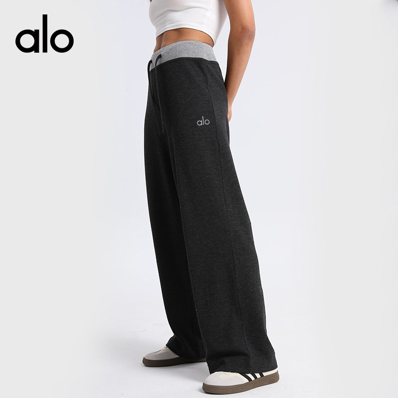 ALO YOGA💰88💎支持一件代发
aloyoga 休闲撞色垂感拖地运动裤外穿高腰显瘦阔腿长裤
【品牌】ALO 
【款号】KZ240805
【面料】聚酯纤维/氨纶/人造丝
【颜色】黑色
【尺码】S，M，L，XL，XXL
 专柜同款品质，厂家直销，货源充足，售后保障