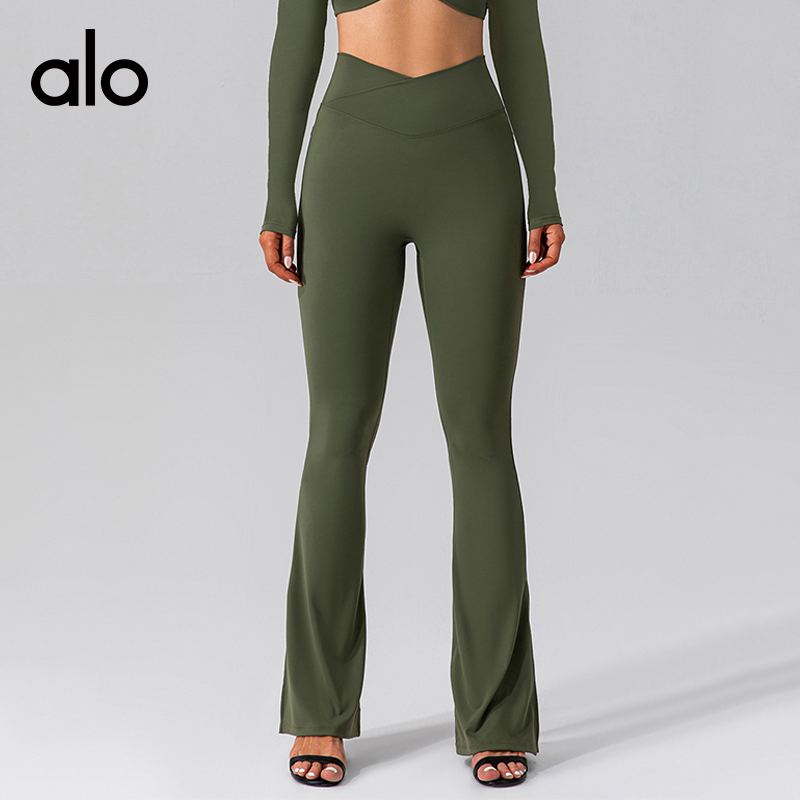 ALO YOGA💰98💎支持一件代发
aloyoga 裸感弹力运动瑜伽喇叭裤显瘦高腰蜜桃提臀长裤
【品牌】ALO 
【款号】KW251
【面料】锦纶/氨纶
【颜色】藏蓝色，军绿色，棕色，卡其色，黑色
【尺码】S/4，M/6，L/8，XL/10
 专柜同款品质，厂家直销，货源充足，售后保障