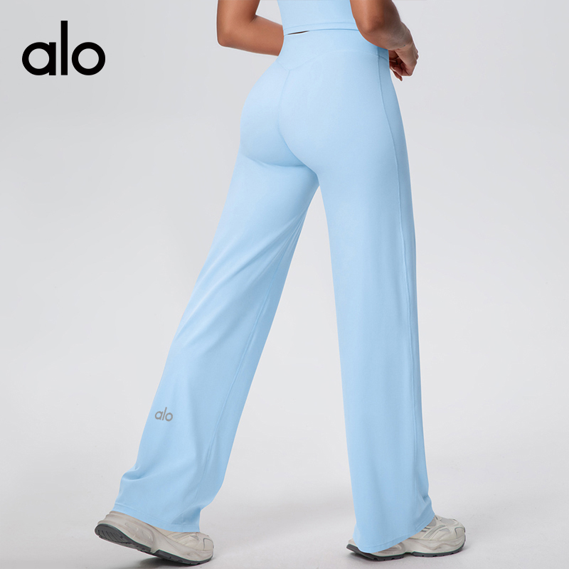 ALO YOGA💰88💎支持一件代发
aloyoga 裸感阔腿高腰直筒裤宽松显瘦运动健身瑜伽长裤
【品牌】ALO 
【款号】CK7126
【面料】锦纶/氨纶
【颜色】徽章蓝，黑色，板栗色，樱花粉，胭脂红，天空蓝，浅象牙
【尺码】S，M，L，XL
 专柜同款品质，厂家直销，货源充足，售后保障