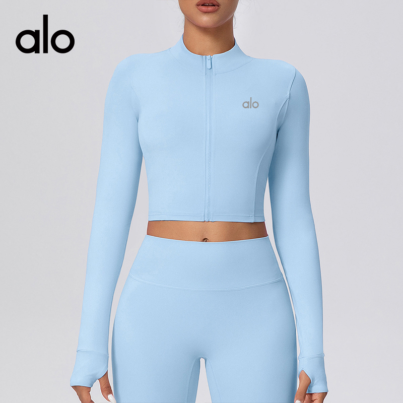 ALO YOGA💰88💎支持一件代发
aloyoga 短款立领外套紧身裸感瑜伽服运动健身上衣
【品牌】ALO 
【款号】WT7128
【面料】锦纶/氨纶
【颜色】徽章蓝，黑色，板栗色，樱花粉，胭脂红，天空蓝，霜灰色，石墨灰，浅象牙，罗勒绿
【尺码】S，M，L，XL
 专柜同款品质，厂家直销，货源充足，售后保障