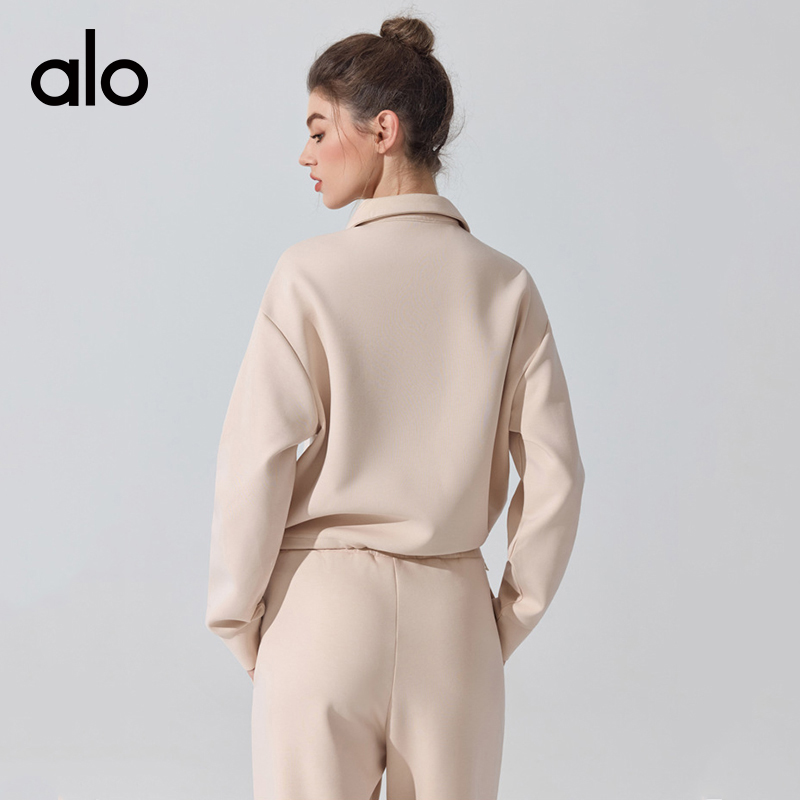 ALO YOGA 💰98💎支持一件代发
aloyoga 秋冬Polo卫衣运动健身上衣休闲百搭瑜伽服长袖
【品牌】AlO
【款号】YC411
【面料】聚酯纤维/棉/氨纶
【颜色】灰紫色，米杏色，咖啡色，深藏青
【尺码】S，M，L，XL
 专柜同款品质，厂家直销，货源充足，售后保障