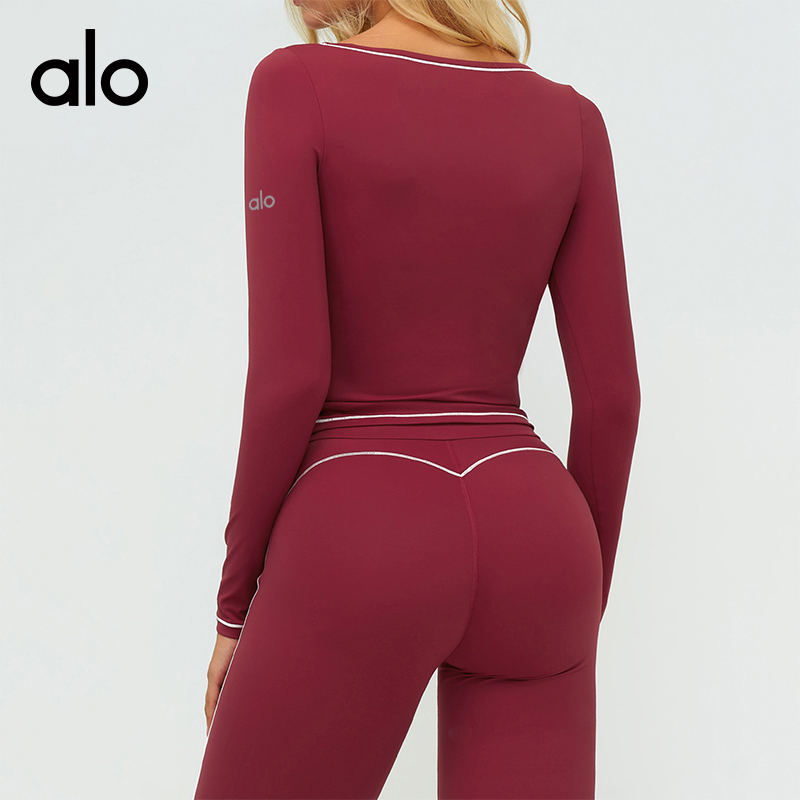 ALO YOGA 💰88💎支持一件代发
aloyoga 休闲撞色磨毛修身T恤户外跑步运动长袖上衣
【品牌】AlO
【款号】ECX7028
【面料】锦纶/氨纶
【颜色】高级黑，樱桃红，柠绿色，徽章蓝，深巧棕，燕麦杏，蜜桃粉
【尺码】S，M，L，XL
 专柜同款品质，厂家直销，货源充足，售后保障