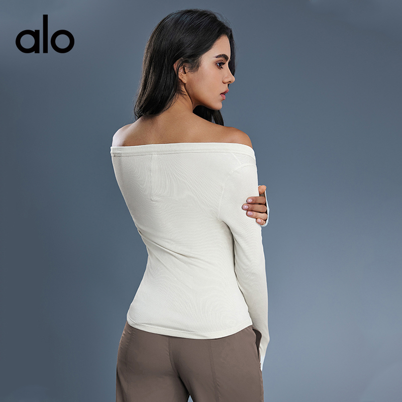 ALO YOGA💰83💎支持一件代发
aloyoga 莫代尔简约百搭长袖t恤修身显瘦亲肤透气瑜伽服
【品牌】ALO 
【款号】D25181
【面料】莫代尔/氨纶
【颜色】骨白色，麻花灰，黑色
【尺码】4，6，8，10，12
 专柜同款品质，厂家直销，货源充足，售后保障