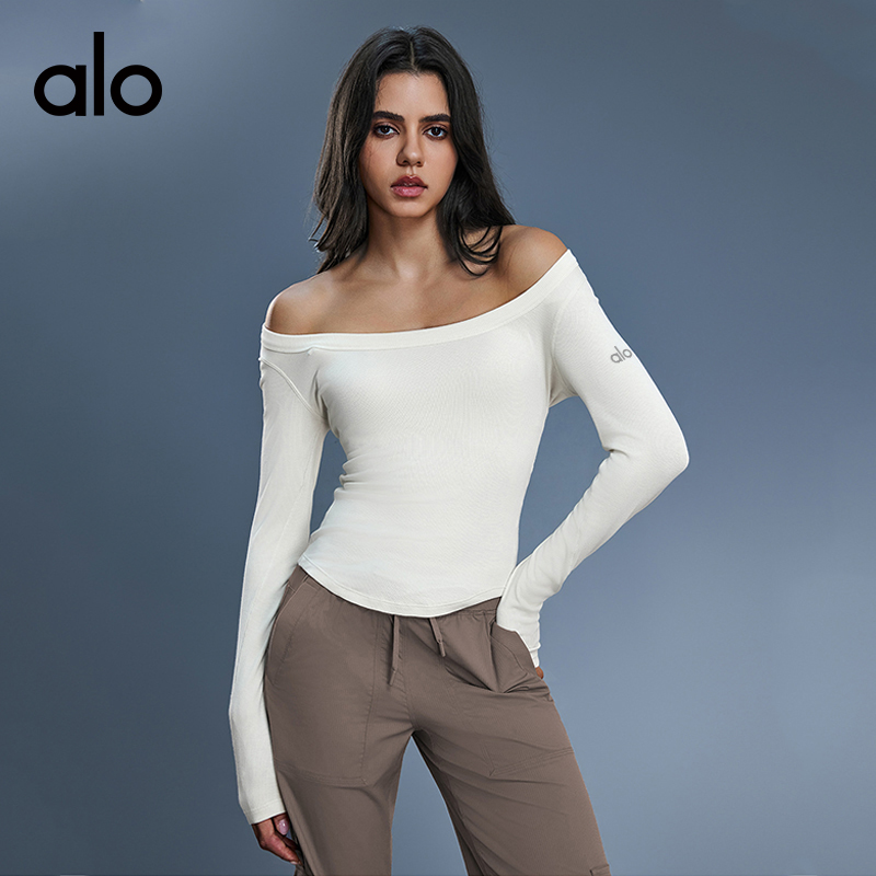 ALO YOGA💰83💎支持一件代发
aloyoga 莫代尔简约百搭长袖t恤修身显瘦亲肤透气瑜伽服
【品牌】ALO 
【款号】D25181
【面料】莫代尔/氨纶
【颜色】骨白色，麻花灰，黑色
【尺码】4，6，8，10，12
 专柜同款品质，厂家直销，货源充足，售后保障