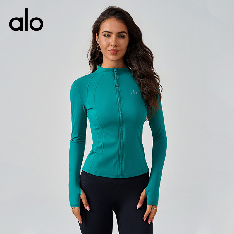 ALO YOGA💰93💎支持一件代发
aloyoga 裸感速干运动外套立领修身显瘦健身瑜伽服
【品牌】ALO 
【款号】WT80053
【面料】尼龙/氨纶
【颜色】黄绿色，夏威夷绿，黑色，野莓色
【尺码】S，M，L，XL
 专柜同款品质，厂家直销，货源充足，售后保障