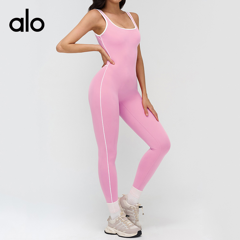 ALO YOGA💰98💎支持一件代发
aloyoga 裸感瑜伽连体衣撞色美背健身服跑步运动连体服
【品牌】ALO 
【款号】ELT9528
【面料】锦纶/氨纶
【颜色】高级黑，徽章蓝，树莓红，樱花粉
【尺码】S，M，L，XL
专柜同款品质，厂家直销，货源充足，售后保障