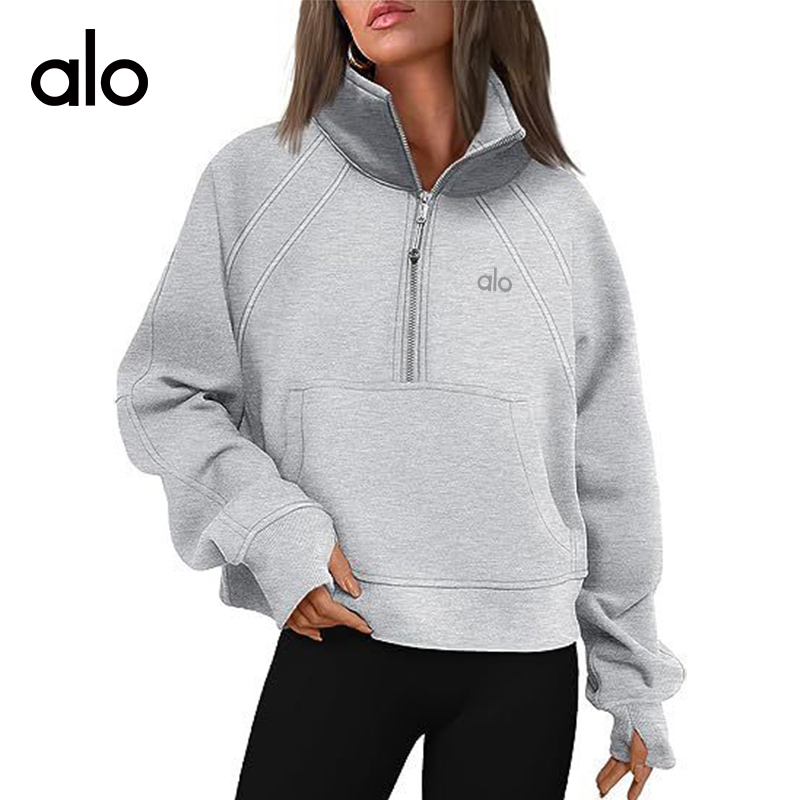 ALO YOGA💰88💎支持一件代发
aloyoga 秋冬半拉链短款立领加绒纯色长袖卫衣外套
【品牌】ALO 
【款号】WT1187
【面料】涤纶/氨纶
【颜色】白色，杏色，浅绿色，浅蓝色，藕色，墨绿色，军绿色，酒红色，灰色，黑色，海蓝色，粉红色
【尺码】S，M，L，XL，XXL
专柜同款品质，厂家直销，货源充足，售后保障