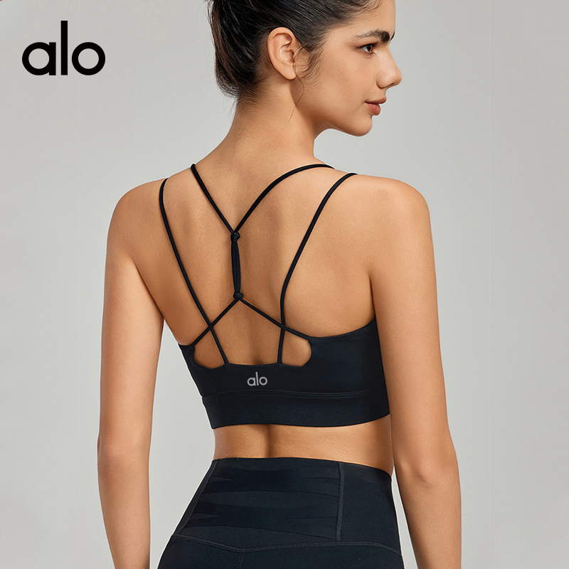 ALO YOGA 💰78💎支持一件代发
aloyoga 裸感细肩带性感交叉美背瑜伽背心健身文胸
【品牌】AlO
【款号】DWC115301
【面料】锦纶/氨纶
【颜色】梅子酱，风信紫，椰奶白，黑色
【尺码】S，M，L，XL
 专柜同款品质，厂家直销，货源充足，售后保障