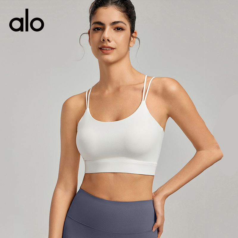 ALO YOGA 💰78💎支持一件代发
aloyoga 裸感细肩带性感交叉美背瑜伽背心健身文胸
【品牌】AlO
【款号】DWC115301
【面料】锦纶/氨纶
【颜色】梅子酱，风信紫，椰奶白，黑色
【尺码】S，M，L，XL
 专柜同款品质，厂家直销，货源充足，售后保障